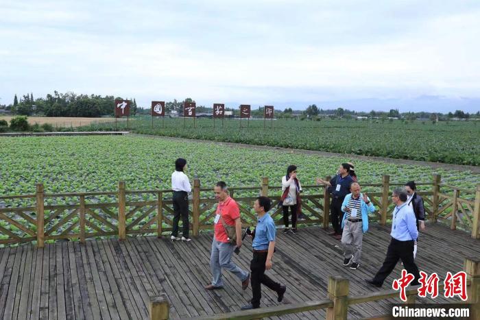 海外华文媒体代表探访什邡雪茄现代农业产业园。　王磊 摄